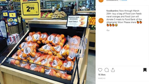 Food Bank of the Albemarle 'Nourish Your Neighbors' Instagram Update